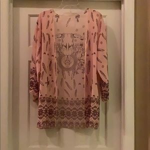 Metisu Komono Sheer Chiffon Loose Cardigan